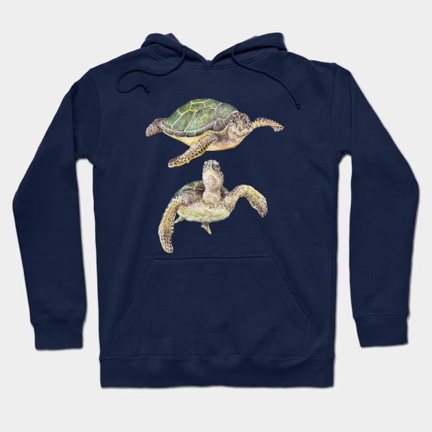 Sea Turtles Watercolor Hoodie by wanderinglaur